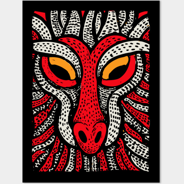 Fierce Red Dragon | High-Contrast Fire Spirit Wall Art by TuncGK