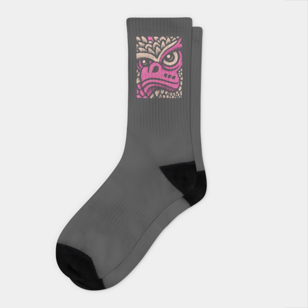 Whimsical Pink Dragon | Magical Fantasy Creature Socks by TuncGK