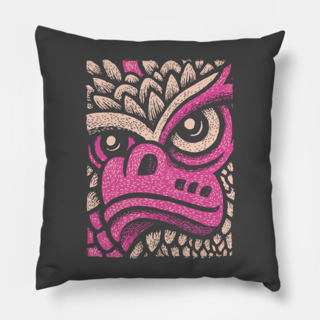 Whimsical Pink Dragon | Magical Fantasy Creature Pillow by TuncGK