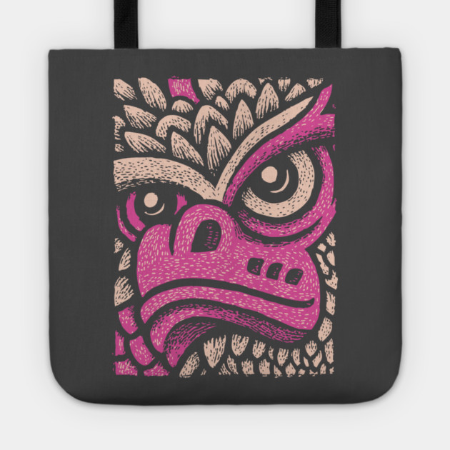 Whimsical Pink Dragon | Magical Fantasy Creature Tote by TuncGK