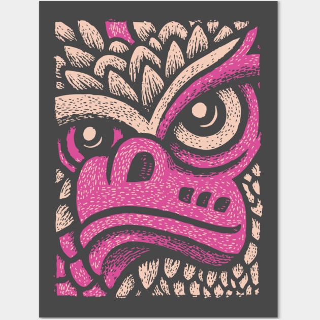 Whimsical Pink Dragon | Magical Fantasy Creature Wall Art by TuncGK