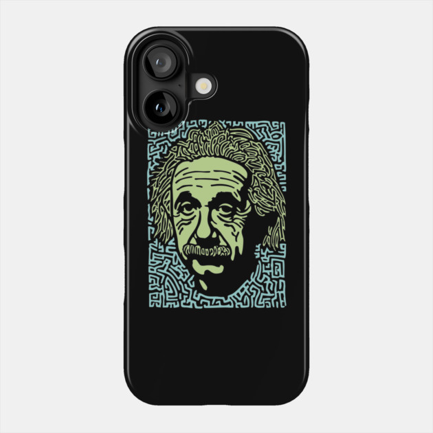Albert Einstein Maze Portrait | The Mind of a Genius Phone Case by TuncGK