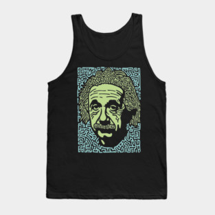 Albert Einstein Maze Portrait | The Mind of a Genius Tank Top