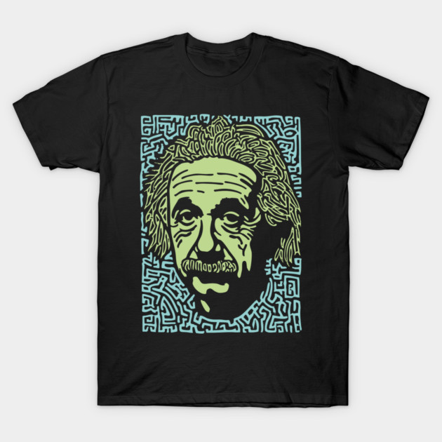 Albert Einstein Maze Portrait | The Mind of a Genius T-Shirt by TuncGK