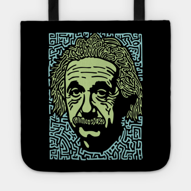Albert Einstein Maze Portrait | The Mind of a Genius Tote by TuncGK