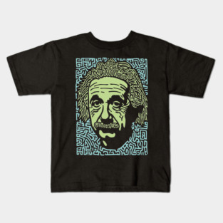 Albert Einstein Maze Portrait | The Mind of a Genius Kids T-Shirt