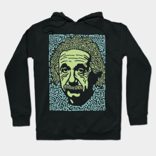 Albert Einstein Maze Portrait | The Mind of a Genius Hoodie