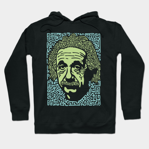 Albert Einstein Maze Portrait | The Mind of a Genius Hoodie by TuncGK