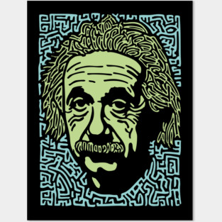 Albert Einstein Maze Portrait | The Mind of a Genius Posters and Art