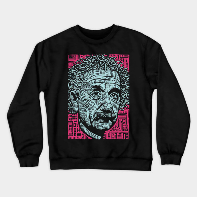 Psychedelic Einstein | Trippy Theory of Relativity Crewneck Sweatshirt by TuncGK