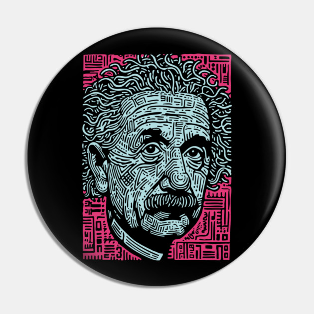 Psychedelic Einstein | Trippy Theory of Relativity Pin by TuncGK
