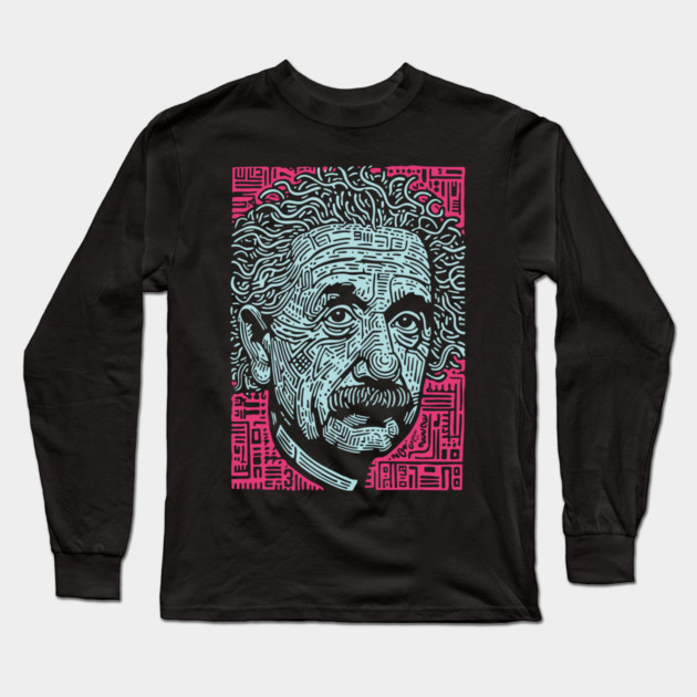 Psychedelic Einstein | Trippy Theory of Relativity Long Sleeve T-Shirt by TuncGK