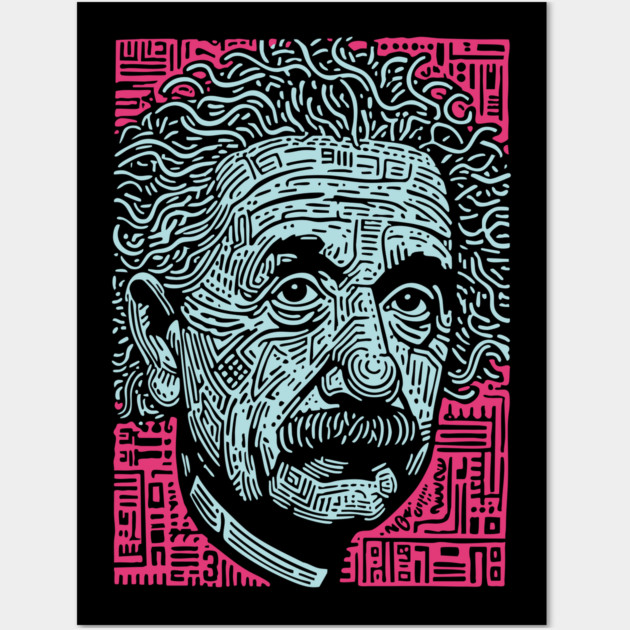 Psychedelic Einstein | Trippy Theory of Relativity Wall Art by TuncGK
