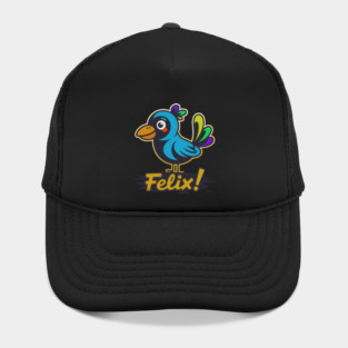 Felix the Colorful Cartoon Bird Illustration Hat