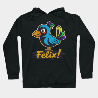 Felix the Colorful Cartoon Bird Illustration Hoodie