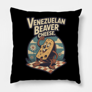 Venezuelan Beaver Cheese Retro Cartoon Design Pillow