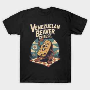 Venezuelan Beaver Cheese Retro Cartoon Design T-Shirt