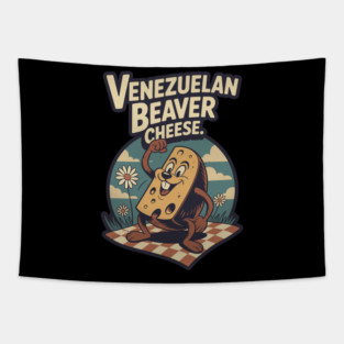 Venezuelan Beaver Cheese Retro Cartoon Design Tapestry