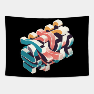 Retro Abstract Gobstopper Geometry Tapestry