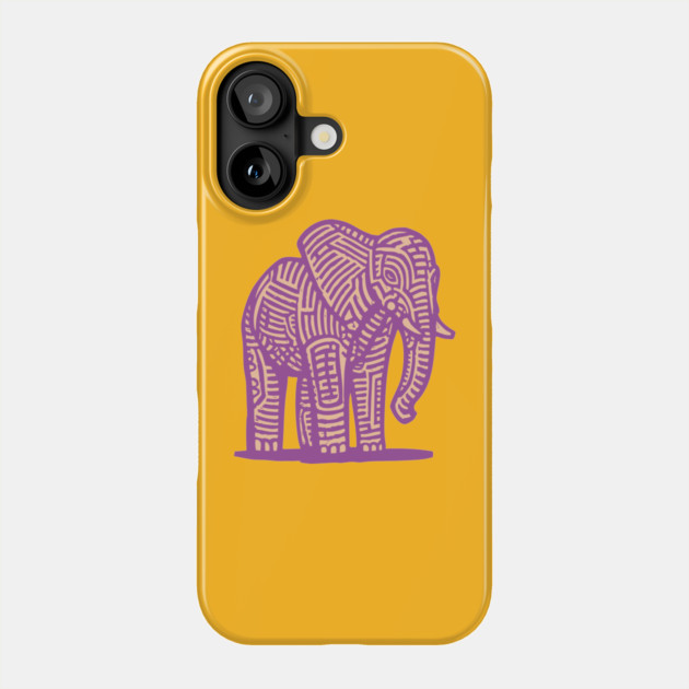 Majestic Purple Elephant | Tribal Pattern Graphic Phone Case by TuncGK