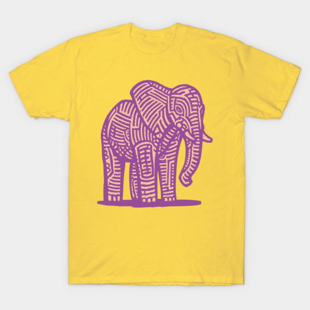 Majestic Purple Elephant | Tribal Pattern Graphic T-Shirt by TuncGK