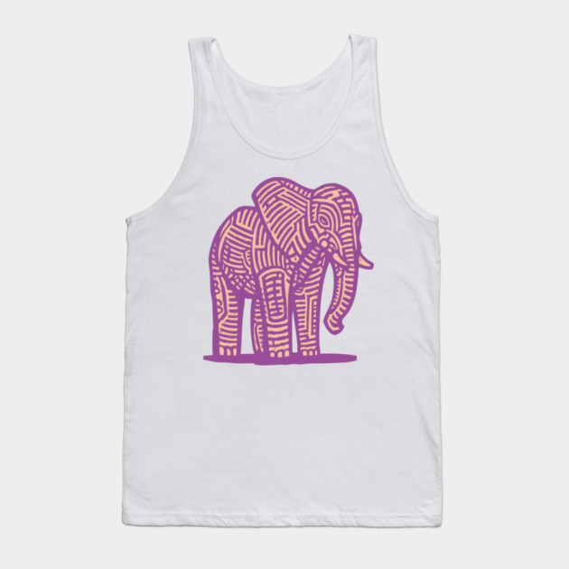 Majestic Purple Elephant | Tribal Pattern Graphic Tank Top by TuncGK