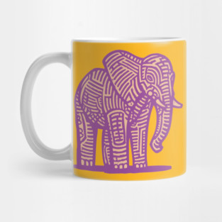 Majestic Purple Elephant | Tribal Pattern Graphic Mug