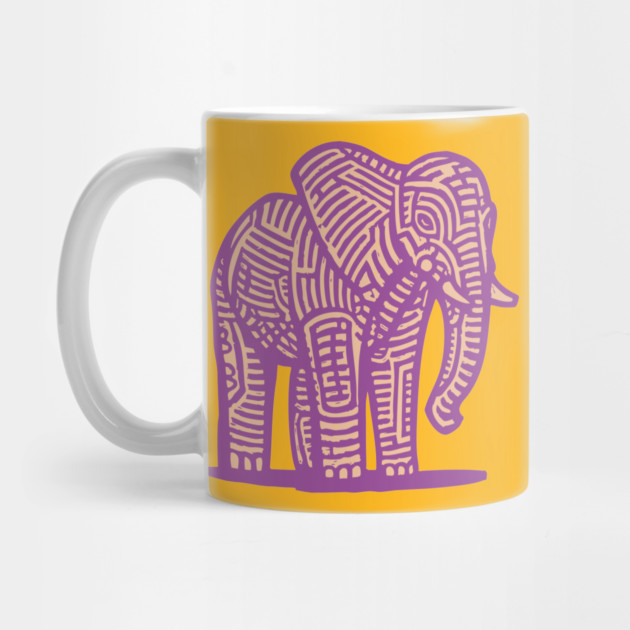 Majestic Purple Elephant | Tribal Pattern Graphic by TuncGK