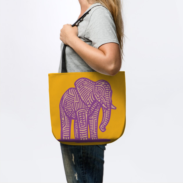 Majestic Purple Elephant | Tribal Pattern Graphic by TuncGK
