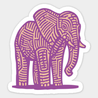 Majestic Purple Elephant | Tribal Pattern Graphic Magnet