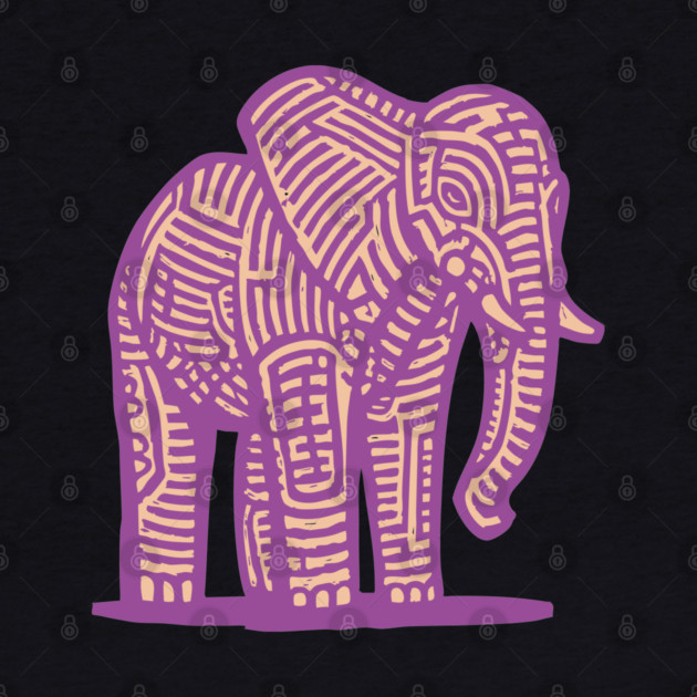 Majestic Purple Elephant | Tribal Pattern Graphic by TuncGK