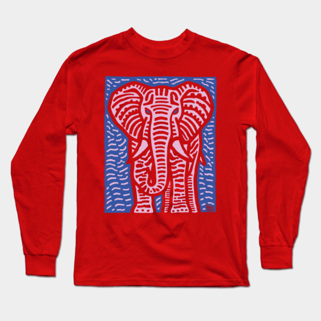 Pink Elephant | Psychedelic Safari Animal Long Sleeve T-Shirt by TuncGK