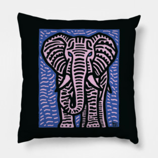 Pink Elephant | Psychedelic Safari Animal Pillow