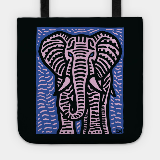 Pink Elephant | Psychedelic Safari Animal Tote by TuncGK