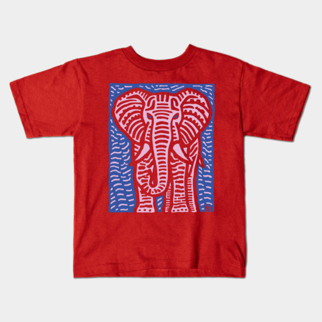 Pink Elephant | Psychedelic Safari Animal Kids T-Shirt by TuncGK