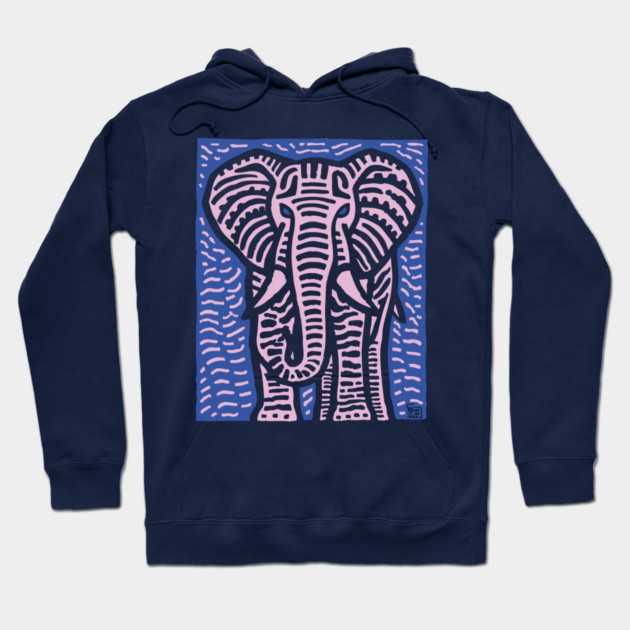 Pink Elephant | Psychedelic Safari Animal Hoodie by TuncGK