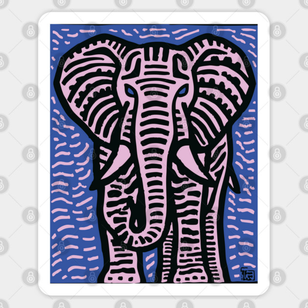 Pink Elephant | Psychedelic Safari Animal Sticker by TuncGK