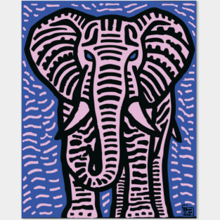 Pink Elephant | Psychedelic Safari Animal Posters and Art