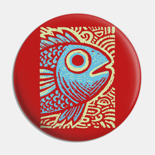 Blue Fish | Abstract Ocean Life Graphic Pin by TuncGK