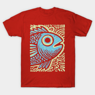 Blue Fish | Abstract Ocean Life Graphic T-Shirt
