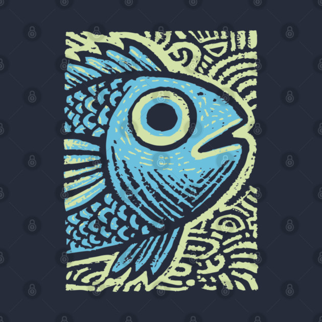 Blue Fish | Abstract Ocean Life Graphic by TuncGK