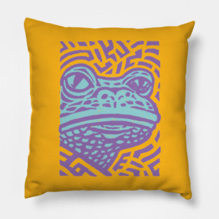 Psychedelic Frog | Trippy Amazonian Amphibian Pillow