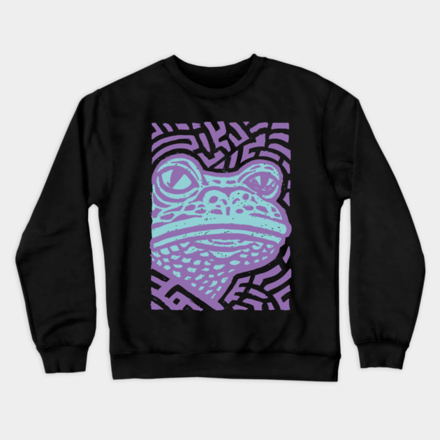 Psychedelic Frog | Trippy Amazonian Amphibian Crewneck Sweatshirt by TuncGK