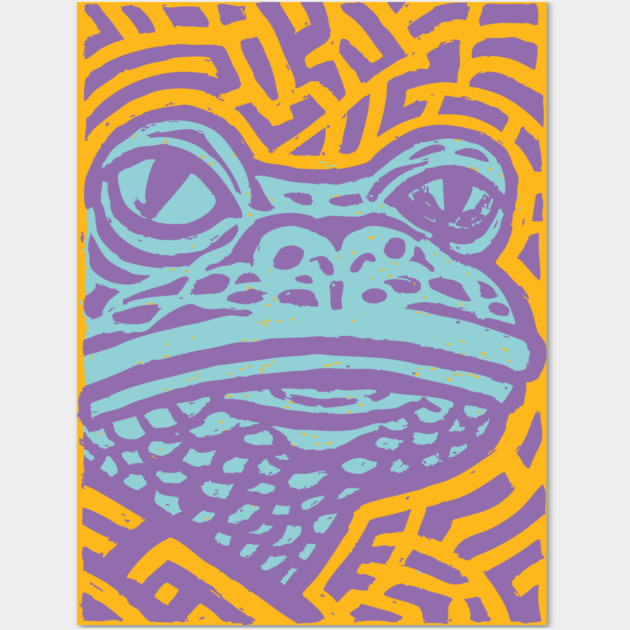 Psychedelic Frog | Trippy Amazonian Amphibian Wall Art by TuncGK