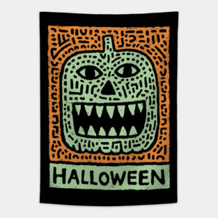 Tribal Jack O' Lantern | Happy Halloween Monster Tapestry