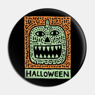 Tribal Jack O' Lantern | Happy Halloween Monster Pin