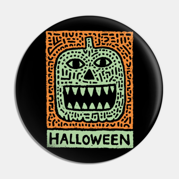 Tribal Jack O' Lantern | Happy Halloween Monster Pin by TuncGK