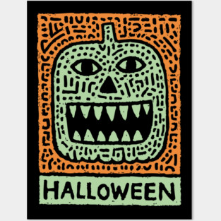 Tribal Jack O' Lantern | Happy Halloween Monster Posters and Art