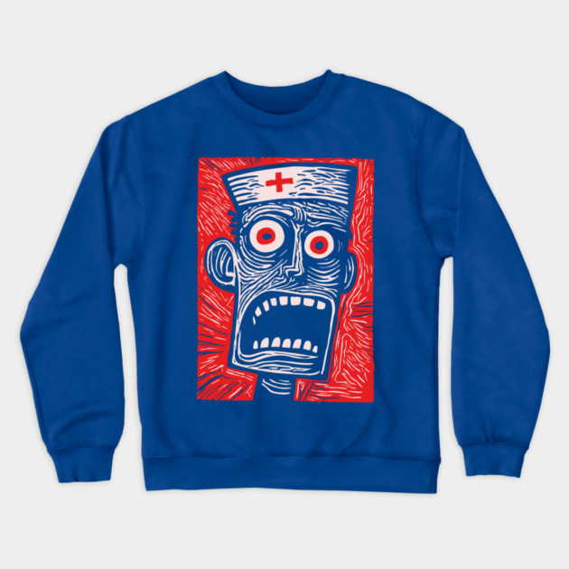 Zombie Doctor | Undead Healthcare Worker Crewneck Sweatshirt by TuncGK