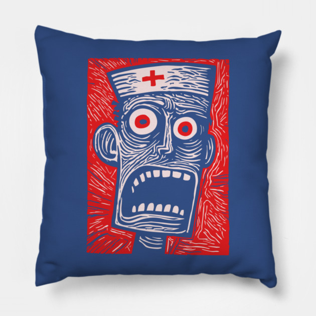 Zombie Doctor | Undead Healthcare Worker Pillow by TuncGK